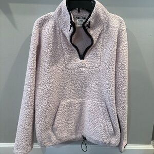 PINK Quarter Zip Sherpa (pale pink, medium)